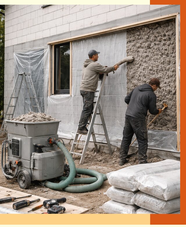 Утепление дома из газобетона эковатой в Туле от 4576 руб./м2 | ТепломастерТул